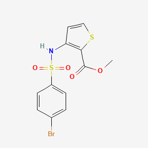 molecular formula C12H10BrNO4S2 B8765055 Methyl 3-{[(4-bromophenyl)sulfonyl]amino}thiophene-2-carboxylate 