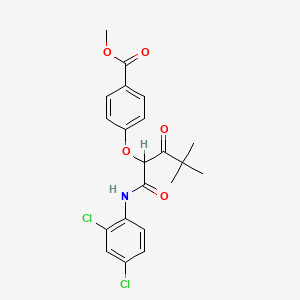 molecular formula C21H21Cl2NO5 B8765115 Benzoic acid, 4-[1-[[(2,4-dichlorophenyl)amino]carbonyl]-3,3-dimethyl-2-oxobutoxy]-, methyl ester CAS No. 62609-84-1