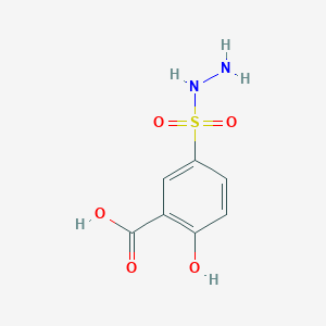 molecular formula C7H8N2O5S B8765243 5-(Hydrazinosulfonyl)-2-hydroxybenzoic acid 