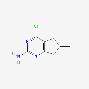 molecular formula C8H10ClN3 B8765298 4-chloro-6-methyl-6,7-dihydro-5H-cyclopenta[d]pyrimidin-2-amine 