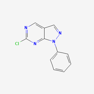 molecular formula C11H7ClN4 B8765392 6-chloro-1-phenyl-1H-pyrazolo[3,4-d]pyrimidine 