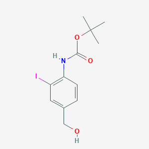 molecular formula C12H16INO3 B8765540 tert-Butyl(4-(hydroxymethyl)-2-iodophenyl)carbamate 