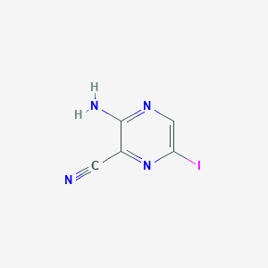 molecular formula C5H3IN4 B8765651 3-Amino-6-iodopyrazine-2-carbonitrile 