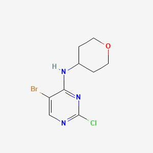 molecular formula C9H11BrClN3O B8765653 5-Bromo-2-chloro-N-(tetrahydro-2H-pyran-4-yl)pyrimidin-4-amine 