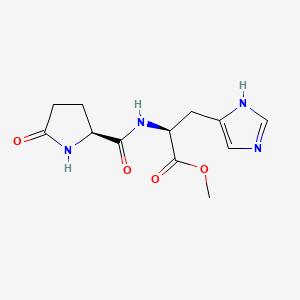 molecular formula C12H16N4O4 B8766064 Methyl N-(5-oxo-L-prolyl)-L-histidinate CAS No. 25575-88-6