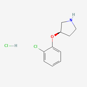 molecular formula C10H13Cl2NO B8766091 (R)-3-(2-Chlorophenoxy)-pyrrolidine HCl 