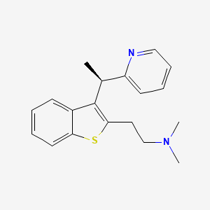 molecular formula C19H22N2S B8766109 Benzo(b)thiophene-2-ethanamine, N,N-dimethyl-3-((1R)-1-(2-pyridinyl)ethyl)- CAS No. 873693-47-1