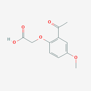 molecular formula C11H12O5 B8766325 Acetic acid, 2-(2-acetyl-4-methoxyphenoxy)- 