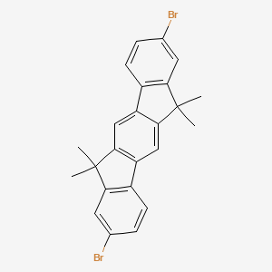 molecular formula C24H20Br2 B8766521 2,8-Dibromo-6,6,12,12-tetramethyl-6,12-dihydroindeno[1,2-b]fluorene CAS No. 872705-64-1