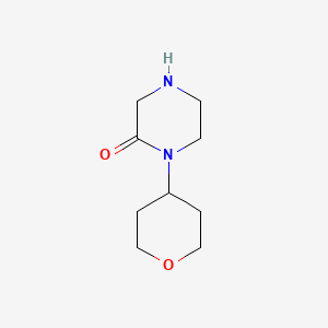 molecular formula C9H16N2O2 B8766608 1-(Oxan-4-yl)piperazin-2-one 