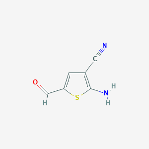 molecular formula C6H4N2OS B8766637 2-Amino-5-formylthiophene-3-carbonitrile 