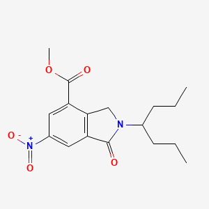molecular formula C17H22N2O5 B8766723 Methyl 6-nitro-1-oxo-2-(1-propylbutyl)isoindoline-4-carboxylate 