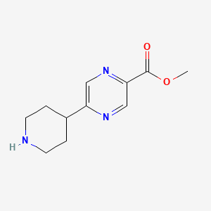 molecular formula C11H15N3O2 B8766761 Methyl 5-(piperidin-4-yl)pyrazine-2-carboxylate 