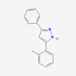 molecular formula C16H14N2 B8766792 Pyrazole, 3-phenyl-5-(o-tolyl)- CAS No. 61001-55-6