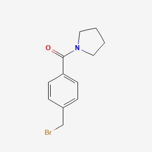molecular formula C12H14BrNO B8767242 (4-(Bromomethyl)phenyl)(pyrrolidin-1-yl)methanone 