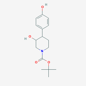 molecular formula C16H23NO4 B8767264 (3S,4S)-tert-Butyl 3-hydroxy-4-(4-hydroxyphenyl)-piperidine-1-carboxylate 