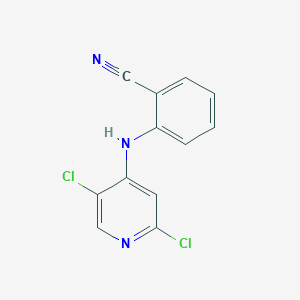 molecular formula C12H7Cl2N3 B8767279 2-[(2,5-Dichloro-4-pyridinyl)amino]benzonitrile 