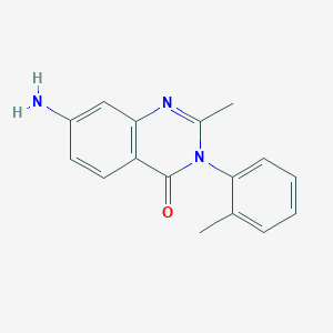 molecular formula C16H15N3O B8767291 7-Amino-2-methyl-3-(2-methylphenyl)quinazolin-4(3H)-one CAS No. 734-44-1