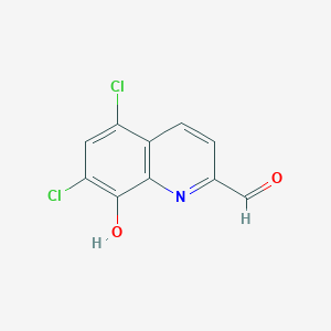 molecular formula C10H5Cl2NO2 B8767399 5,7-Dichloro-8-hydroxyquinoline-2-carbaldehyde CAS No. 24010-07-9