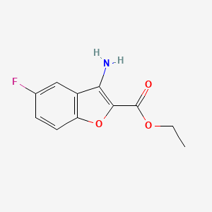 molecular formula C11H10FNO3 B8767480 Ethyl 3-amino-5-fluorobenzofuran-2-carboxylate 