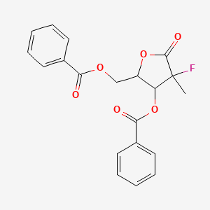 molecular formula C20H17FO6 B8767575 (3-Benzoyloxy-4-fluoro-4-methyl-5-oxooxolan-2-yl)methyl benzoate 