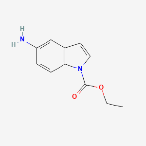 molecular formula C11H12N2O2 B8767590 ethyl 5-amino-1H-indole-1-carboxylate 