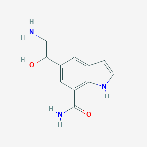 molecular formula C11H13N3O2 B008768 5-(1-Hydroxy-2-aminoethyl)-1H-indole-7-carboxamide CAS No. 101544-49-4