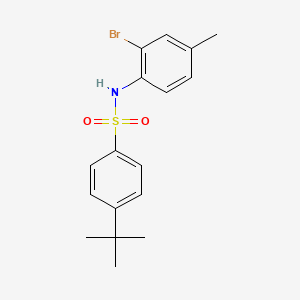 molecular formula C17H20BrNO2S B8768068 N-(2-BROMO-4-METHYLPHENYL)-4-TERT-BUTYLBENZENE-1-SULFONAMIDE 