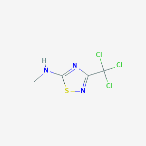 molecular formula C4H4Cl3N3S B8768127 N-Methyl-3-(trichloromethyl)-1,2,4-thiadiazol-5-amine CAS No. 35488-66-5