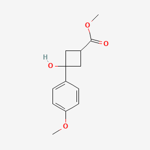 molecular formula C13H16O4 B8768355 methyl 3-hydroxy-3-(4-methoxyphenyl)cyclobutane-1-carboxylate 