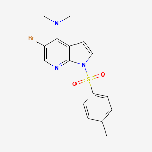 molecular formula C16H16BrN3O2S B8768403 5-bromo-N,N-dimethyl-1-tosyl-1H-pyrrolo[2,3-b]pyridin-4-amine 