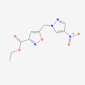 ethyl 5-[(4-nitro-1H-pyrazol-1-yl)methyl]-1,2-oxazole-3-carboxylate