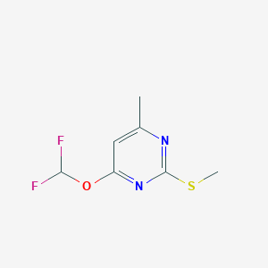 molecular formula C7H8F2N2OS B8768536 4-(Difluoromethoxy)-6-methyl-2-(methylsulfanyl)pyrimidine 