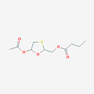 molecular formula C10H16O5S B8768734 (5-Acetoxy-1,3-oxathiolan-2-YL)methyl butyrate 