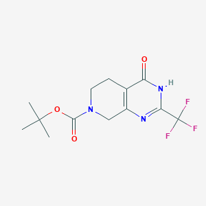 molecular formula C13H16F3N3O3 B8768860 Tert-butyl 4-hydroxy-2-(trifluoromethyl)-5,6-dihydropyrido[3,4-D]pyrimidine-7(8H)-carboxylate 