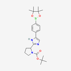 2-{4-[4-(4,4,5,5-Tetramethyl[1,3,2]dioxaborolan-2-yl)phenyl]-1h-imidazol-2-yl}pyrrolidine-1-carboxylic acid tert-butyl ester