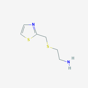 molecular formula C6H10N2S2 B8769005 2-[(Thiazol-2-yl)methylthio]ethylamine CAS No. 52378-51-5