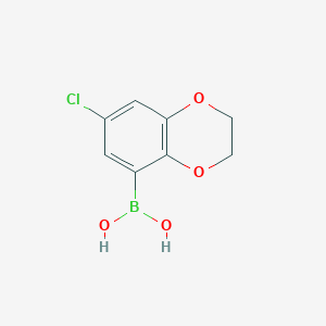 molecular formula C8H8BClO4 B8769261 (7-Chloro-2,3-dihydrobenzo[b][1,4]dioxin-5-yl)boronic acid 