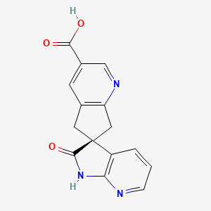 molecular formula C15H11N3O3 B8769266 (S)-2'-Oxo-1',2',5,7-tetrahydrospiro[cyclopenta[b]pyridine-6,3'-pyrrolo[2,3-b]pyridine]-3-carboxylic acid 