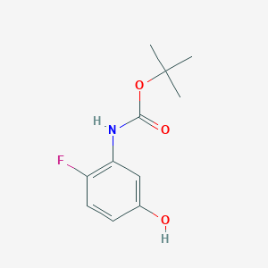 molecular formula C11H14FNO3 B8769269 Tert-butyl (2-fluoro-5-hydroxyphenyl)carbamate 