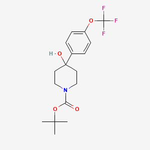 molecular formula C17H22F3NO4 B8769348 tert-Butyl 4-hydroxy-4-(4-(trifluoromethoxy)phenyl)piperidine-1-carboxylate 