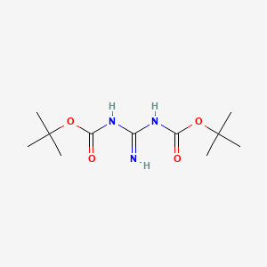 molecular formula C11H21N3O4 B8769391 tert-butyl N-[N-[(2-methylpropan-2-yl)oxycarbonyl]carbamimidoyl]carbamate 