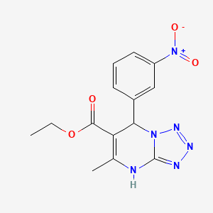 molecular formula C14H14N6O4 B8769644 ETHYL 5-METHYL-7-(3-NITROPHENYL)-4H,7H-[1,2,3,4]TETRAZOLO[1,5-A]PYRIMIDINE-6-CARBOXYLATE 