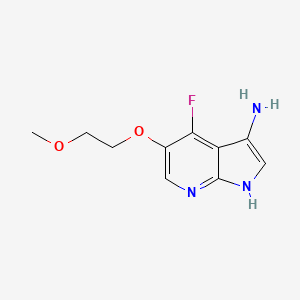 molecular formula C10H12FN3O2 B8769687 4-fluoro-5-(2-methoxyethoxy)-1H-pyrrolo[2,3-b]pyridin-3-amine 