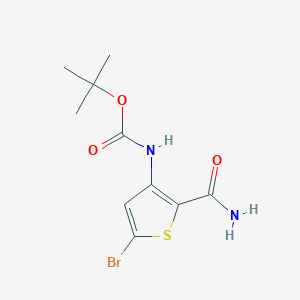 molecular formula C10H13BrN2O3S B8769705 tert-Butyl (5-bromo-2-carbamoylthiophen-3-yl)carbamate 
