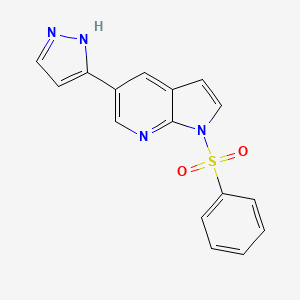 1H-Pyrrolo[2,3-b]pyridine, 1-(phenylsulfonyl)-5-(1H-pyrazol-3-yl)-