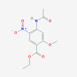molecular formula C12H14N2O6 B8769767 Ethyl 4-acetamido-2-methoxy-5-nitrobenzoate 
