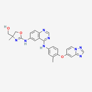 (2-(4-(4-([1,2,4]Triazolo[1,5-a]pyridin-7-yloxy)-3-methylphenylamino)quinazolin-6-ylamino)-4-methyl-4,5-dihydrooxazol-4-yl)methanol