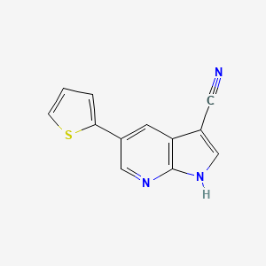 1H-Pyrrolo[2,3-b]pyridine-3-carbonitrile, 5-(2-thienyl)-