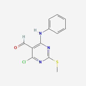 4-Anilino-6-chloro-2-(methylsulfanyl)pyrimidine-5-carbaldehyde